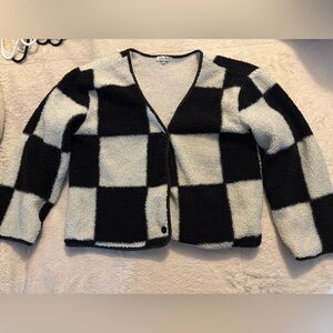 Black and White Checkered Moon River Sweater